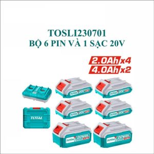 Bộ 7 pin Lithium-Ion 20V 2AH & 4AH TOTAL TOSLI230701